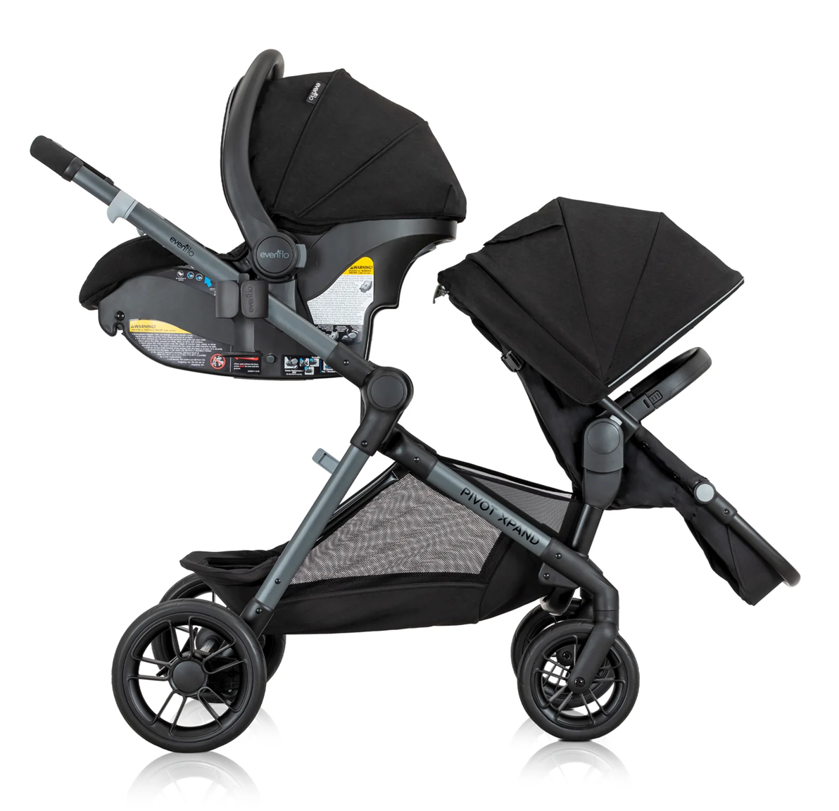 Evenflo - Pivot Xpand Modular Travel System with LiteMax Infant Car Seat - Ayrshire Black