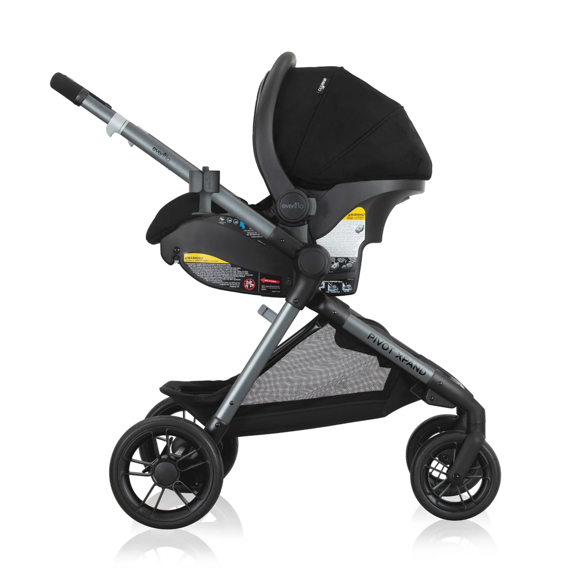 Evenflo - Pivot Xpand Modular Travel System with LiteMax Infant Car Seat - Ayrshire Black