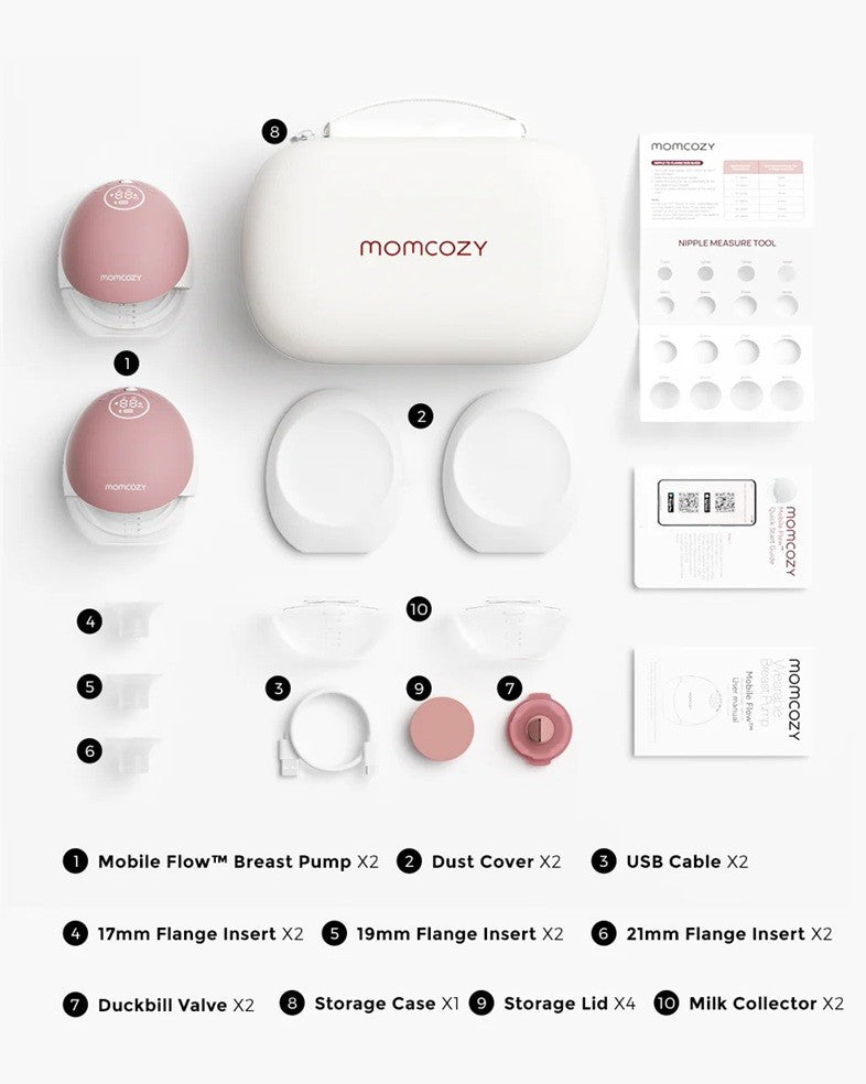 Momcozy Mobile Flow™ Hands-Free Double Breast Pump M9 Maroon