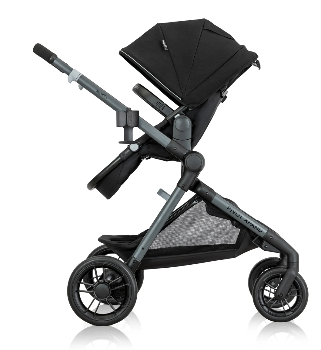 Evenflo - Pivot Xpand Modular Travel System with LiteMax Infant Car Seat - Ayrshire Black