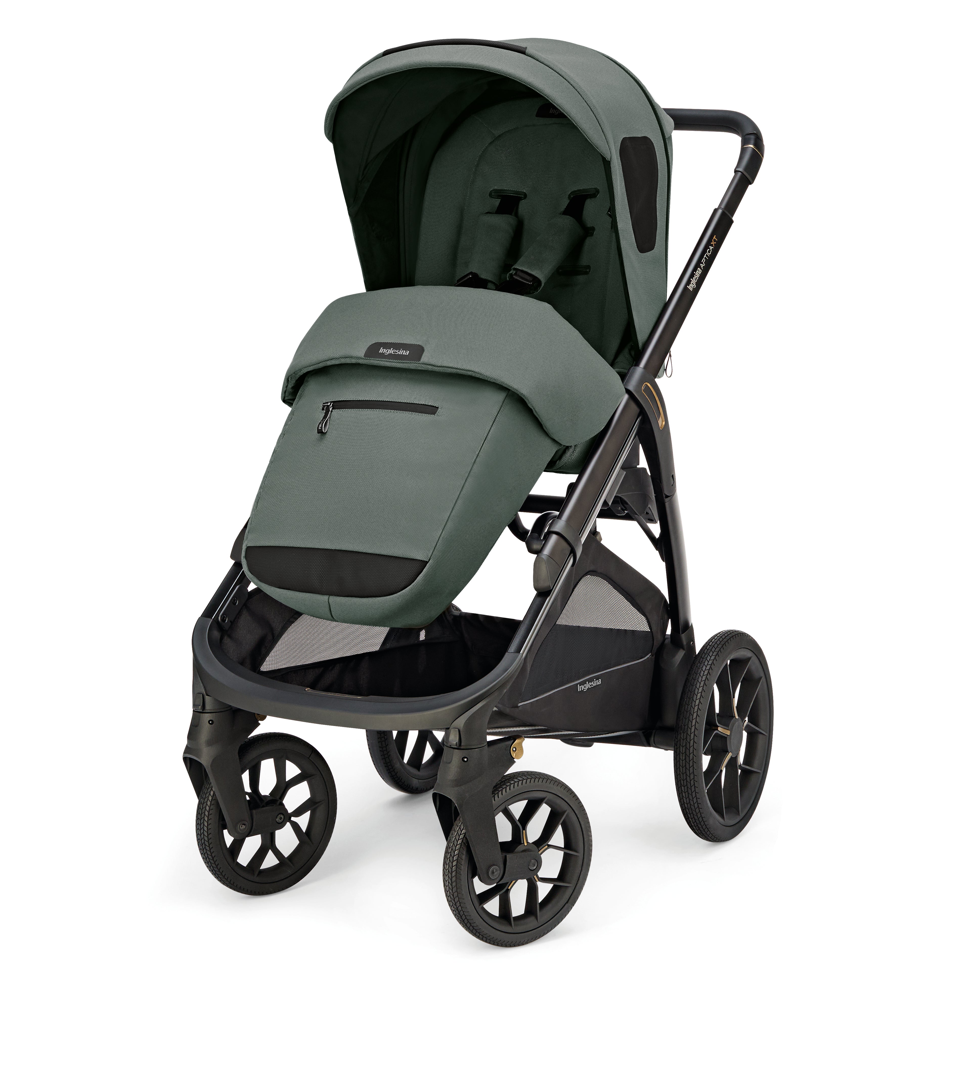 INGLESINA APTICA XT STROLLER -DRW TAIGA GREEN BLACK CHASSIS 4 IN 1 FULL SET