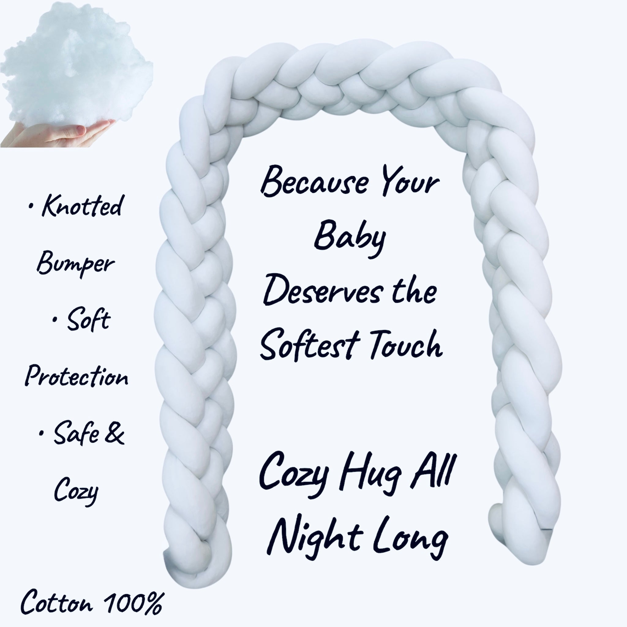 Baby Moon Knotted Bumper 4 Lines 100% Cotton