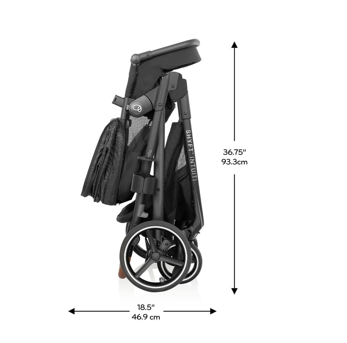 Evenflo - Shyft Intuiti Travel System with Revolve180 LiteMax NXT Rotational Infant Car Seat - Black Shale