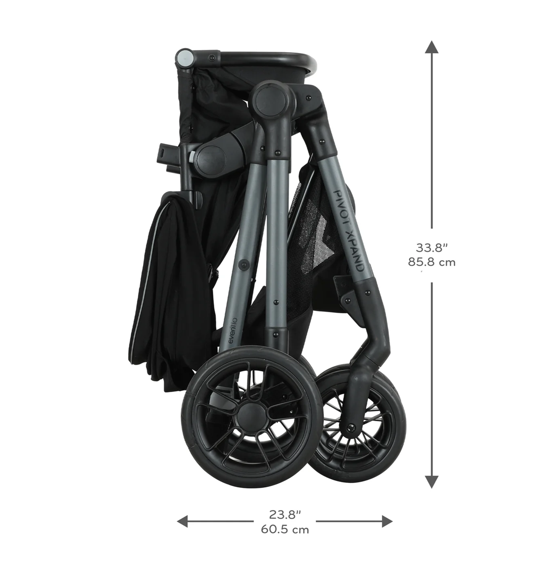 Evenflo - Pivot Xpand Modular Travel System with LiteMax Infant Car Seat - Ayrshire Black