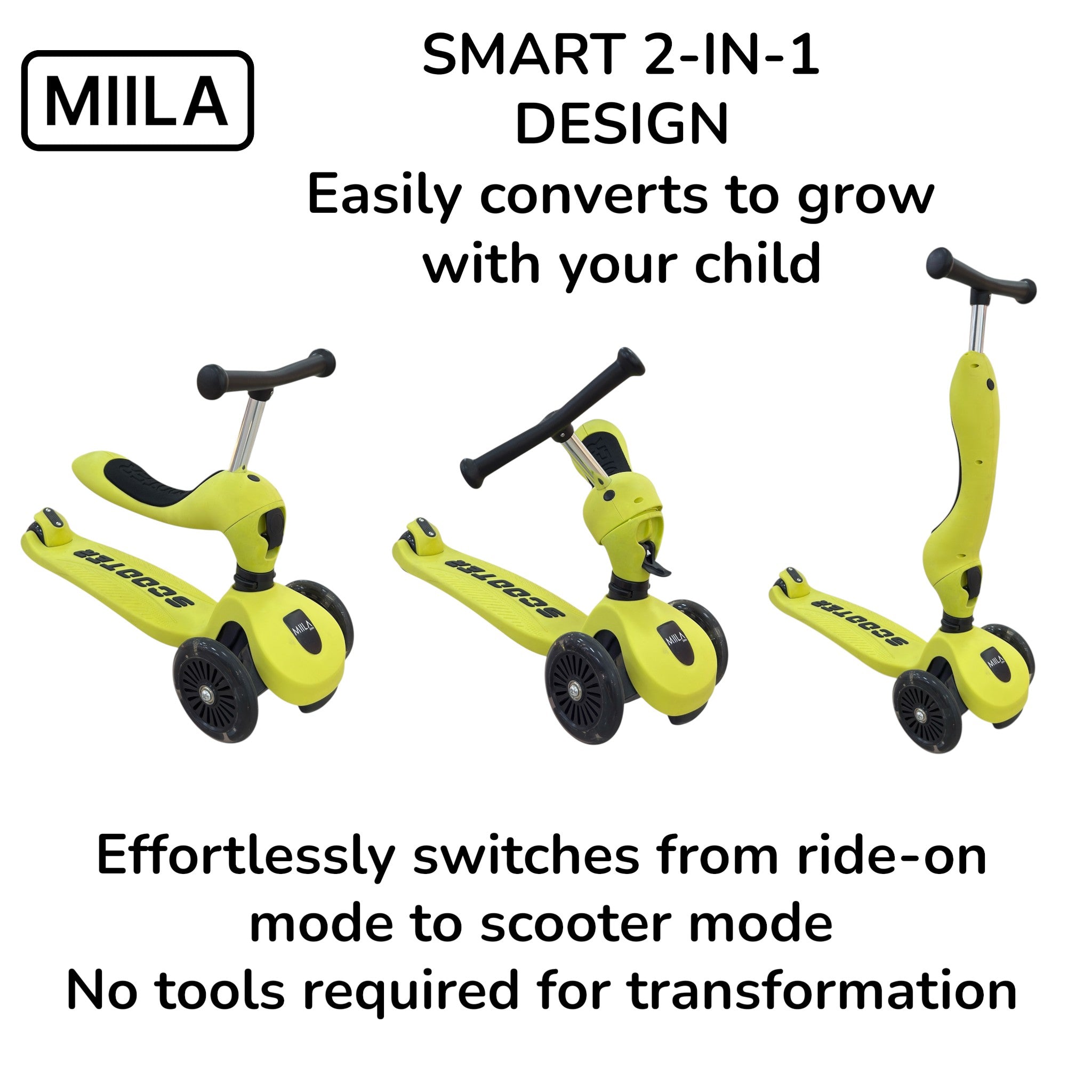 MIILA SCOOTER 2 IN 1 YELLOW