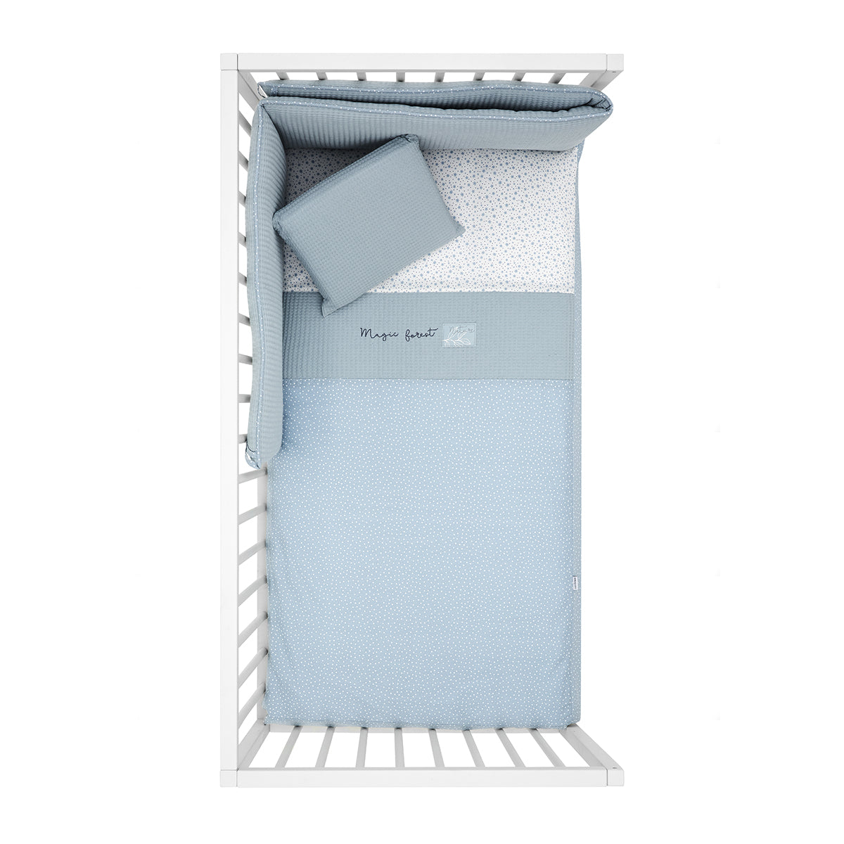 Baby Cotton Set 3 Pcs Bedspread W/S Cot 70x140 cm Forest Blue