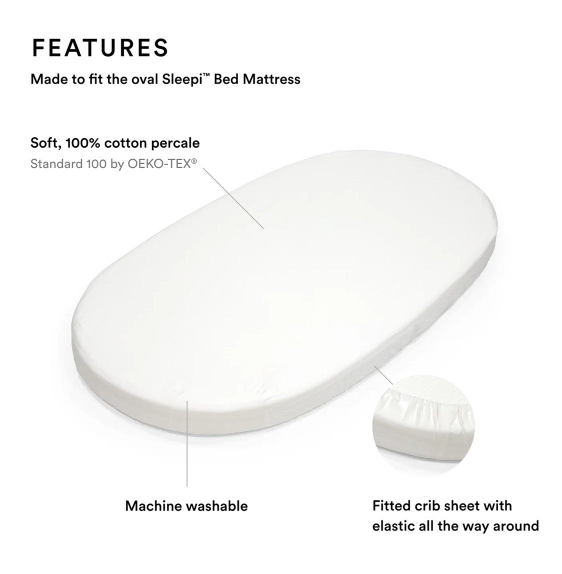 Stokke - Sleepi Bed Fitted Sheet V3 White