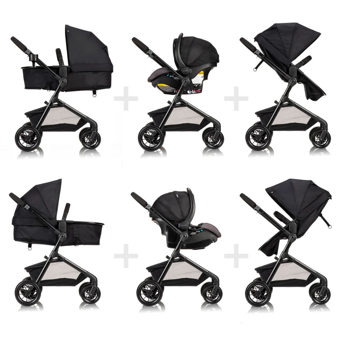 Evenflo - Pivot Modular Travel System with LiteMax Infant Car Seat - Casual Gray