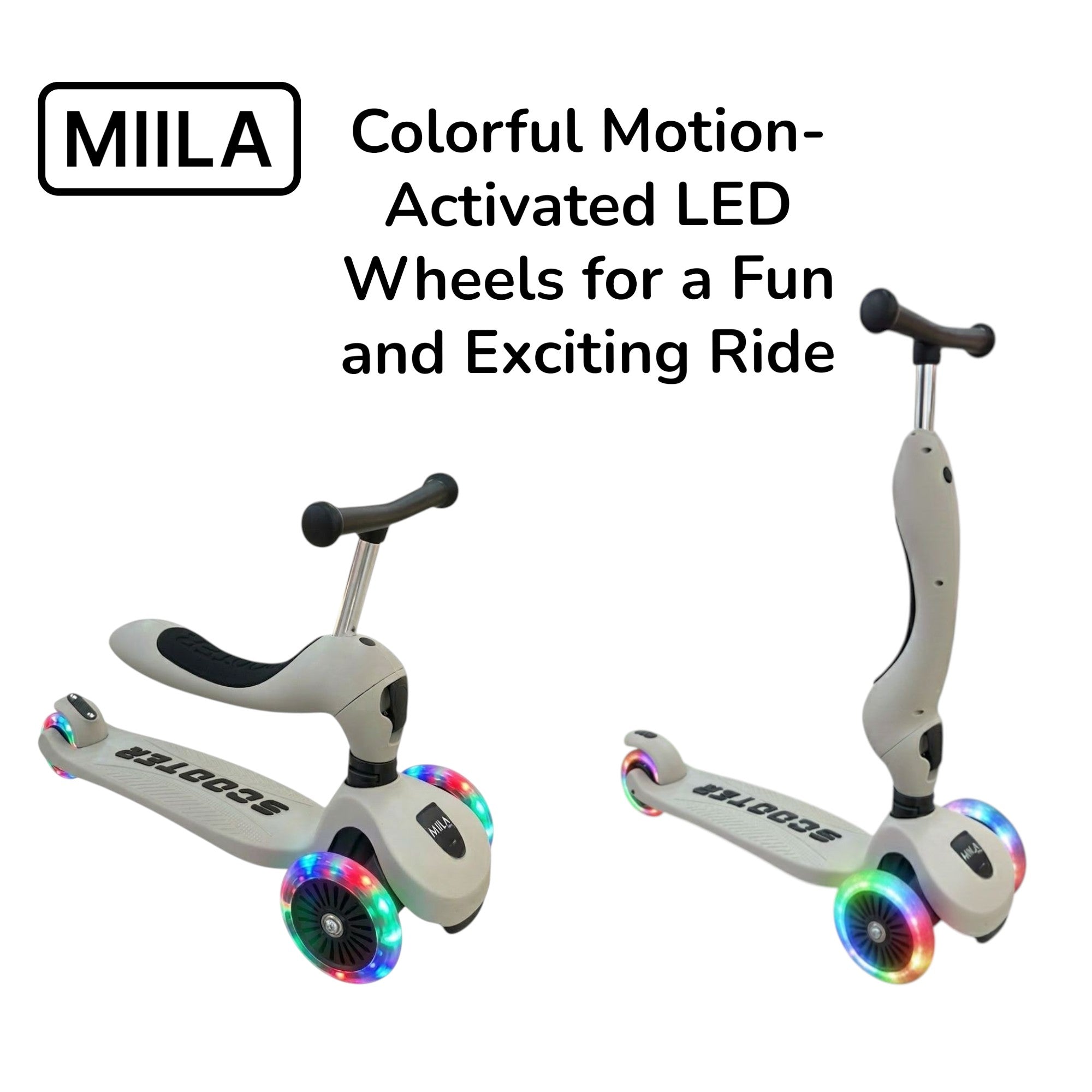 MIILA SCOOTER 2 IN 1 GREY