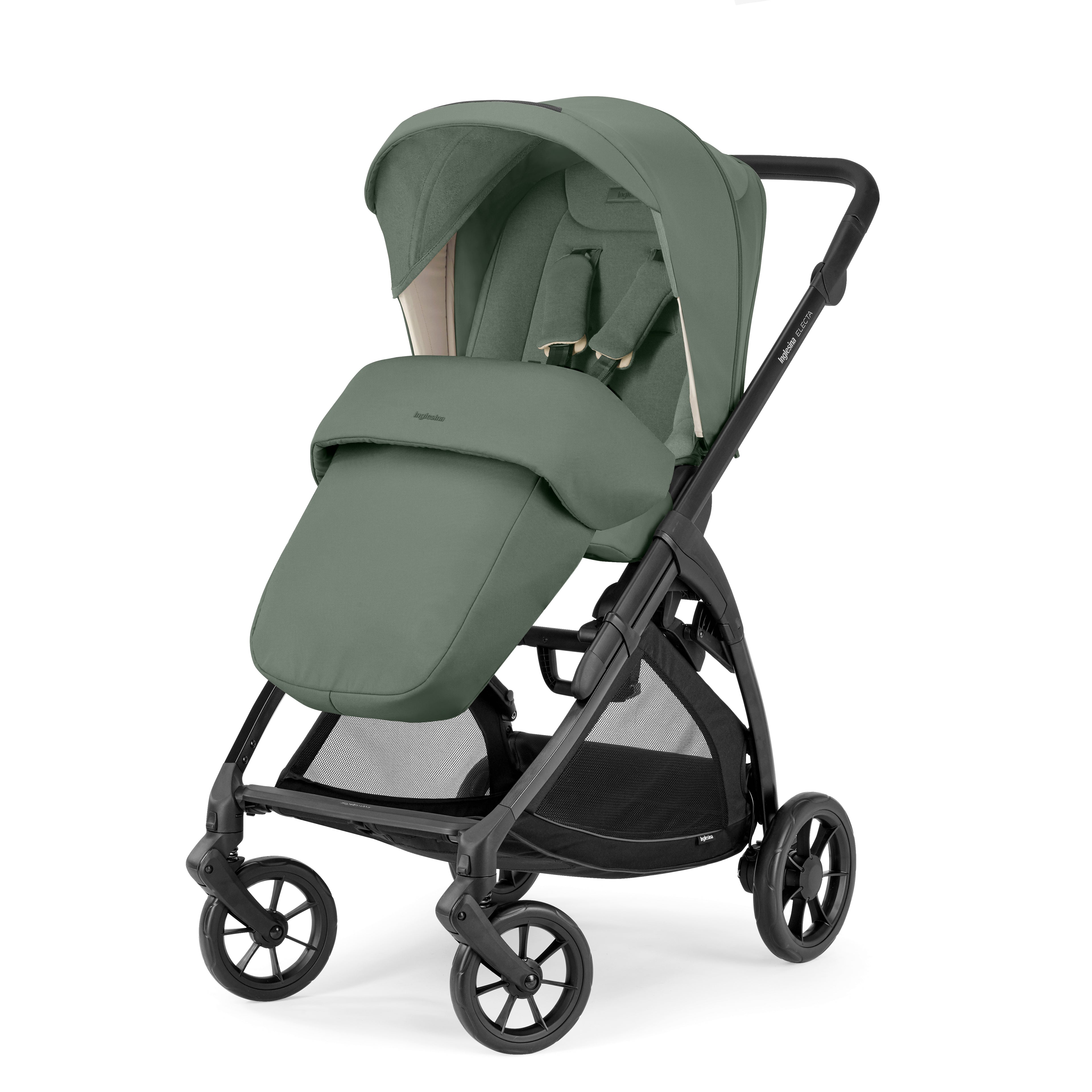 INGLESINA ELECTA STROLLER DARWIN MURRAY GREEN+ CHASSIS BLACK 4 IN 1 FULL SET
