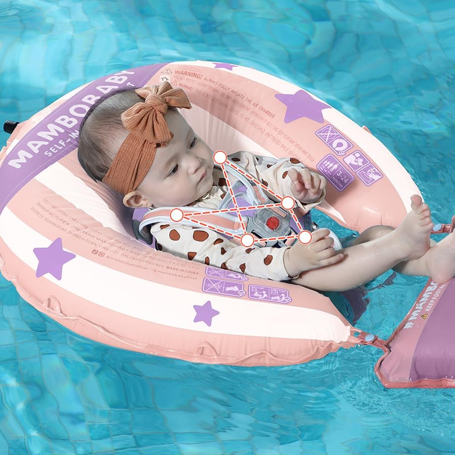 MAMBOBABY SELF-INFLATING BABY FLOAT WITH CANOPY