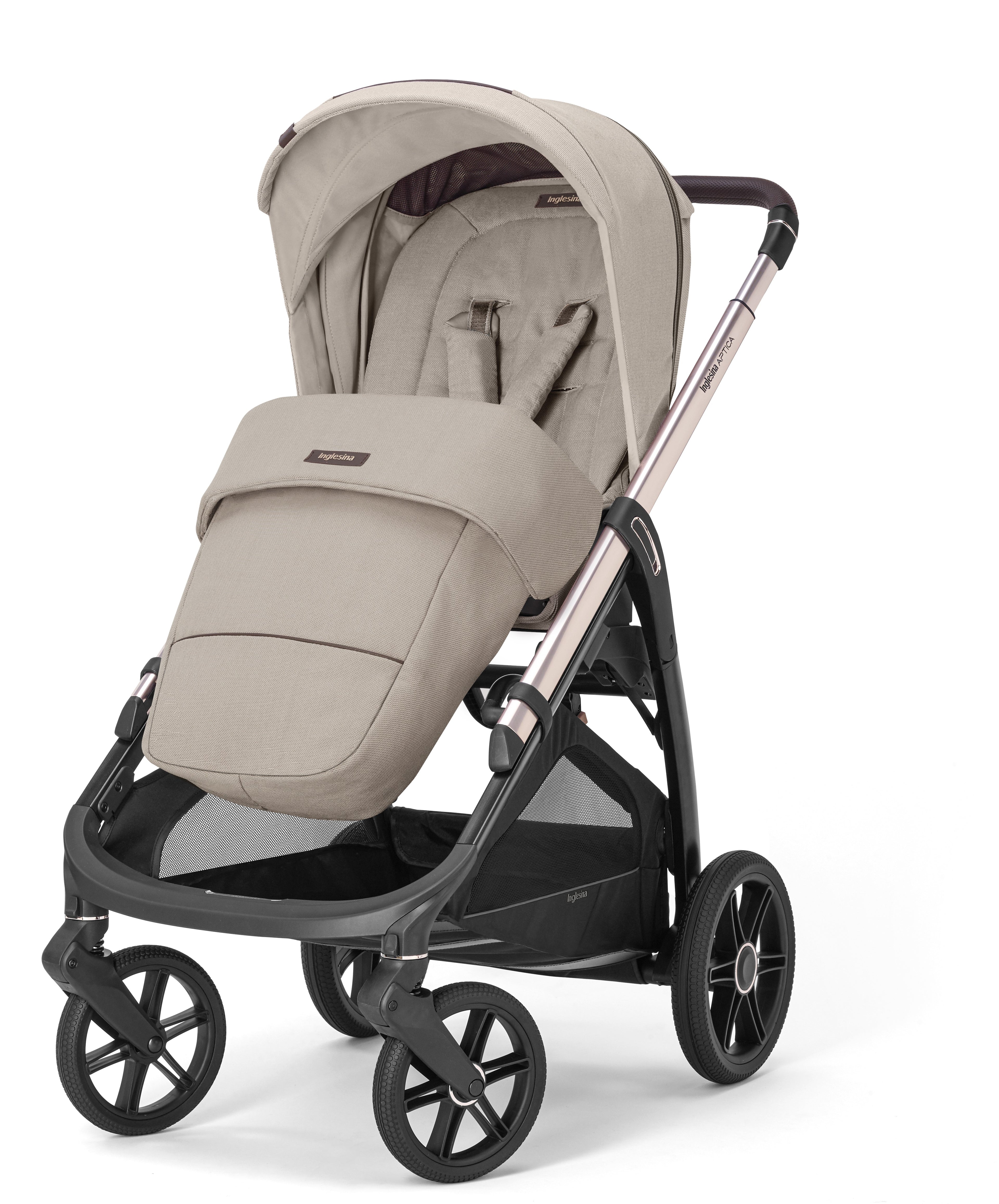 INGLESINA APTICA STROLLER PASHMINA BEIGE+CHASSIS PALLADIO BLACK 4 IN 1 FULL SET