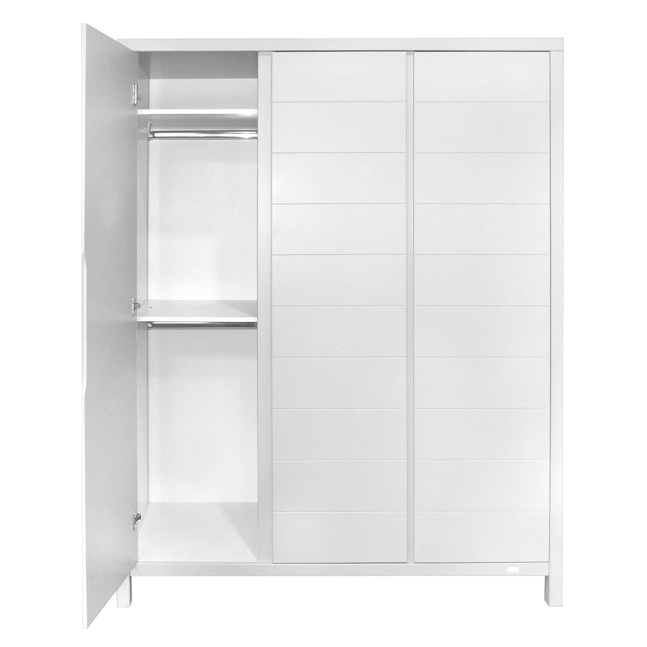Stripes Wardrobe 3 Doors - White
