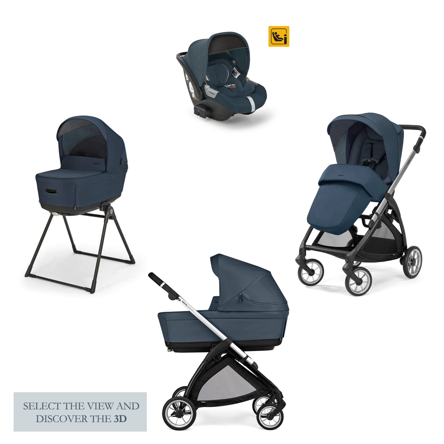 INGLESINA ELECTA STROLLER DARWIN HUTSON BLUE+ 4 IN 1 FULL SET