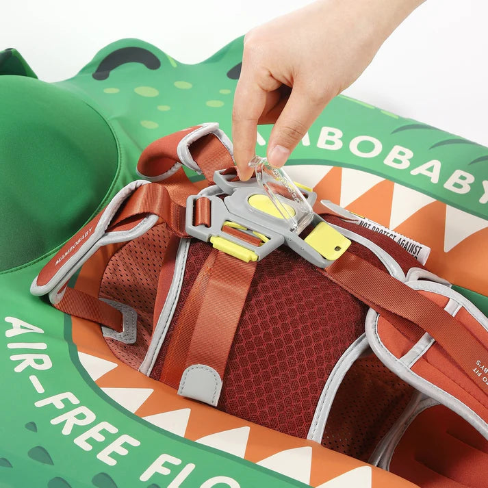 MAMBOBABY BABY FLOAT CROCODILE GREEN WITH CANOPY