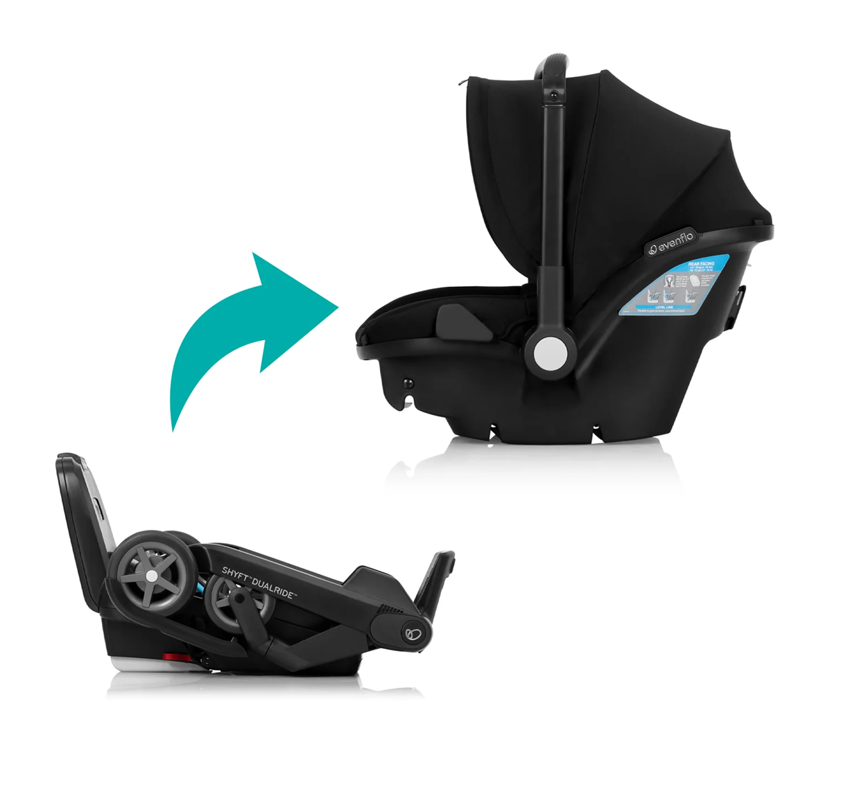 Evenflo - Shyft DualRide Infant Car Seat and Stroller Combo - Beaufort Black