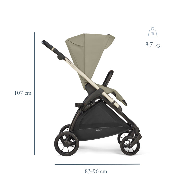 INGLESINA ELECTA STROLLER DARWIN DUMBO CARAMEL+ CHASSIS BLACK 4 IN 1 FULL SET