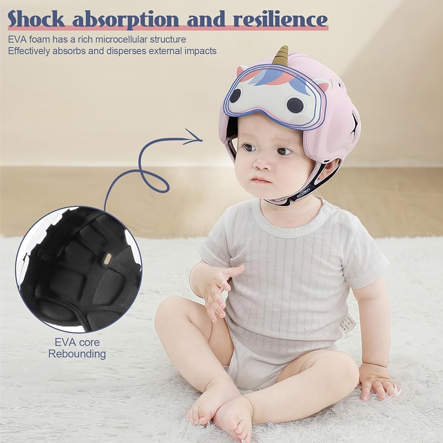 MAMBOBABY SAFETY HELMET BREATHABLE UNICORN PINK 6-24