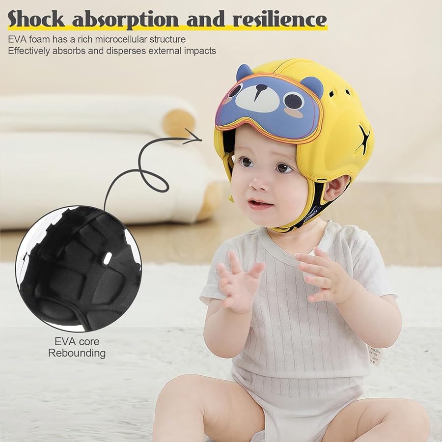 MAMBOBABY SAFETY HELMET BREATHABLE BEAR YELLOW 6-24