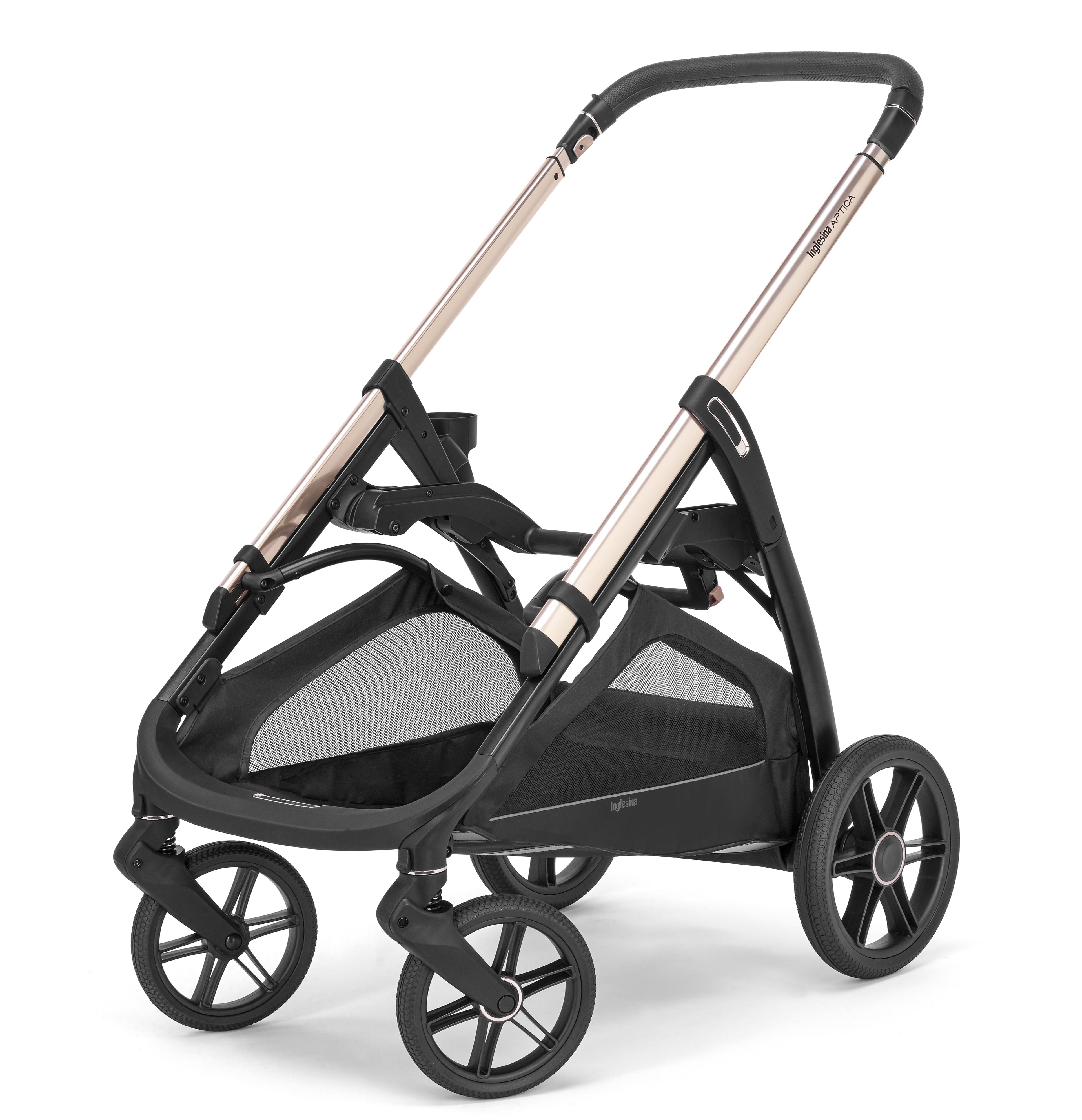 INGLESINA APTICA STROLLER VELVET GREY+CHASSIS PALLADIO BLACK 4 IN 1 FULL SET