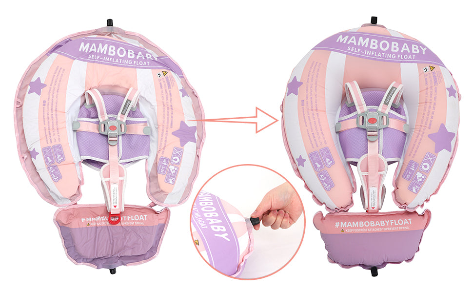 MAMBOBABY SELF-INFLATING BABY FLOAT WITH CANOPY