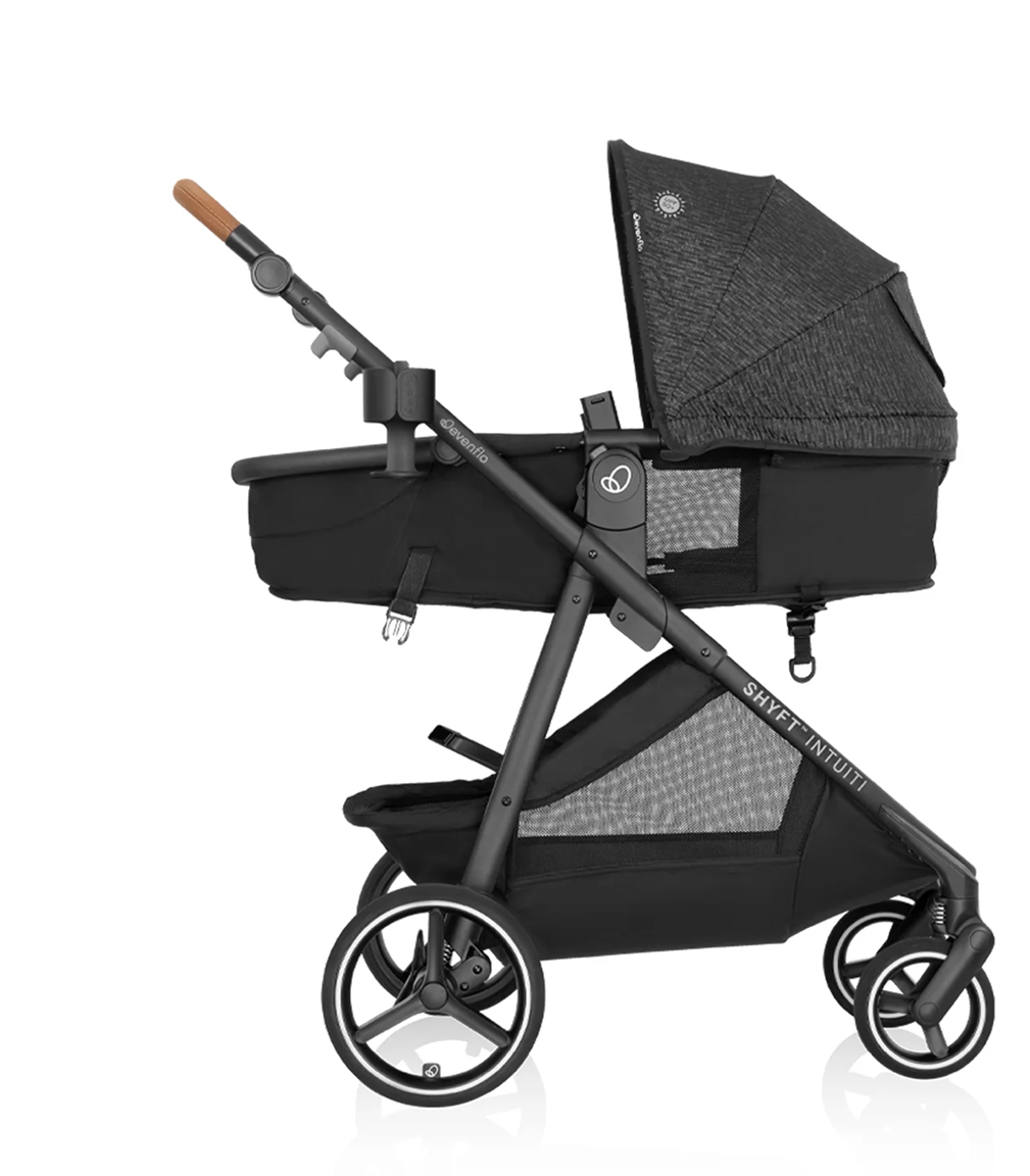 Evenflo - Shyft Intuiti Travel System with Revolve180 LiteMax NXT Rotational Infant Car Seat - Black Shale