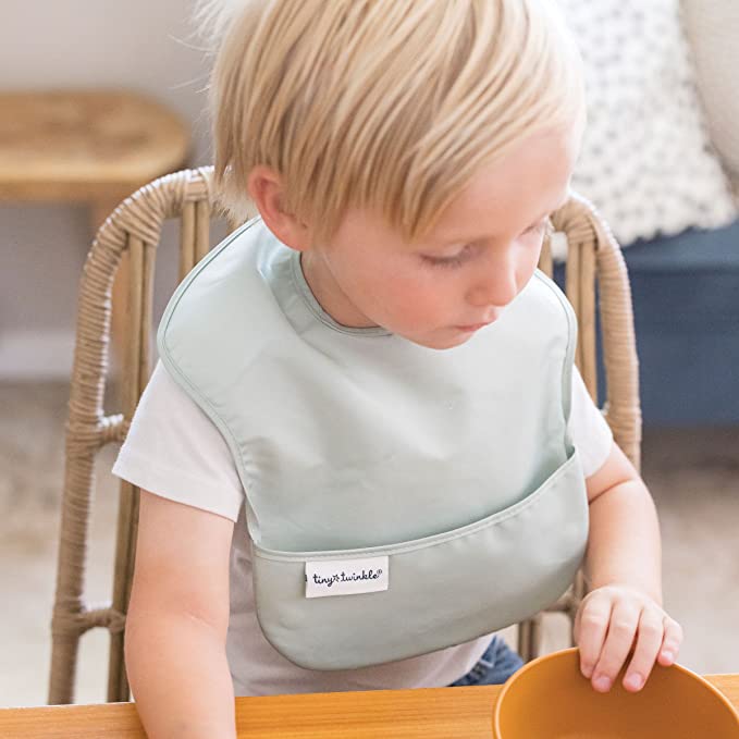 Tiny Twinkle Easy Bib 3 Pack - Recycled Sage* Charcoal* Sky blue