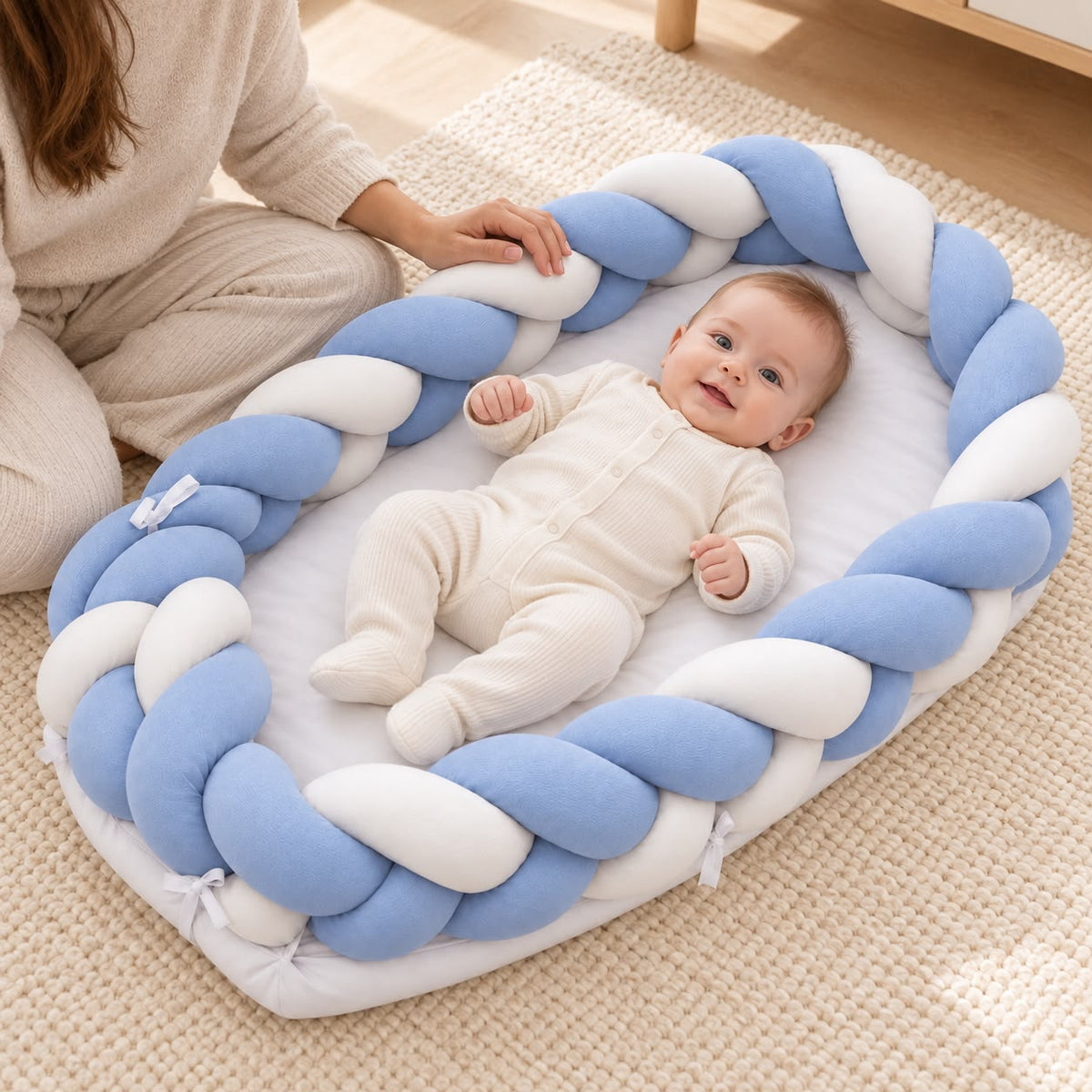 BABY MOON KNOTTED Wrapped Bumper With Mattress
