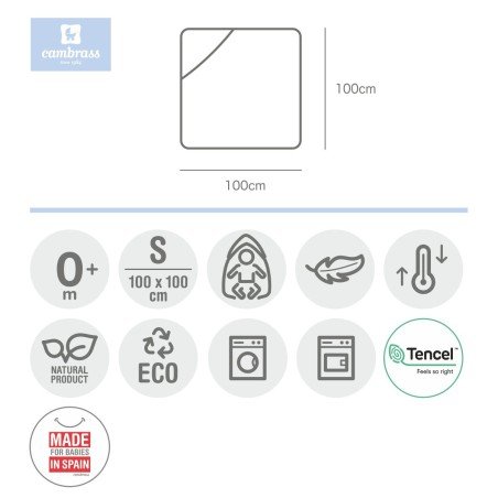 Baby Cotton Towel Cap 100x100cm Vichy Beige