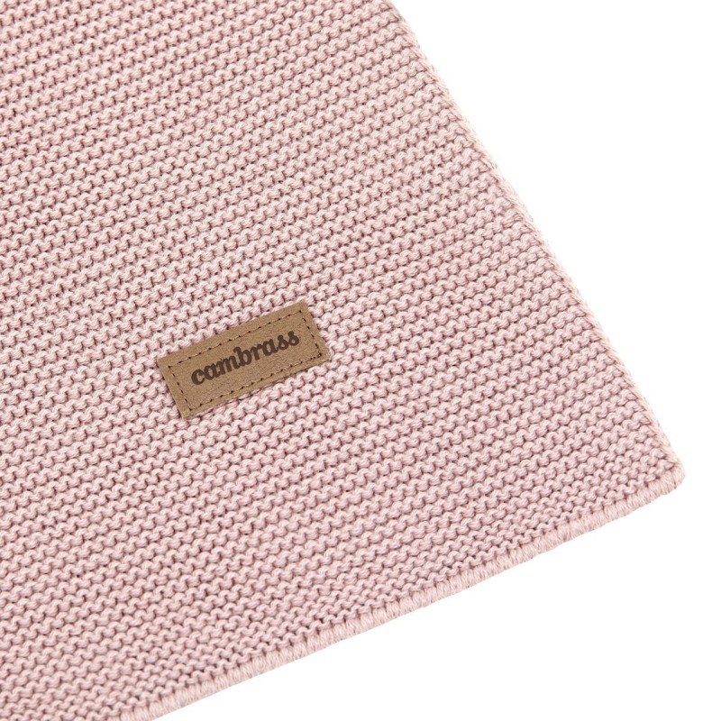 BABY COTTON BAMBOO KNITED BLANKET 80X100X1 CM PLAIN GG5 Pink