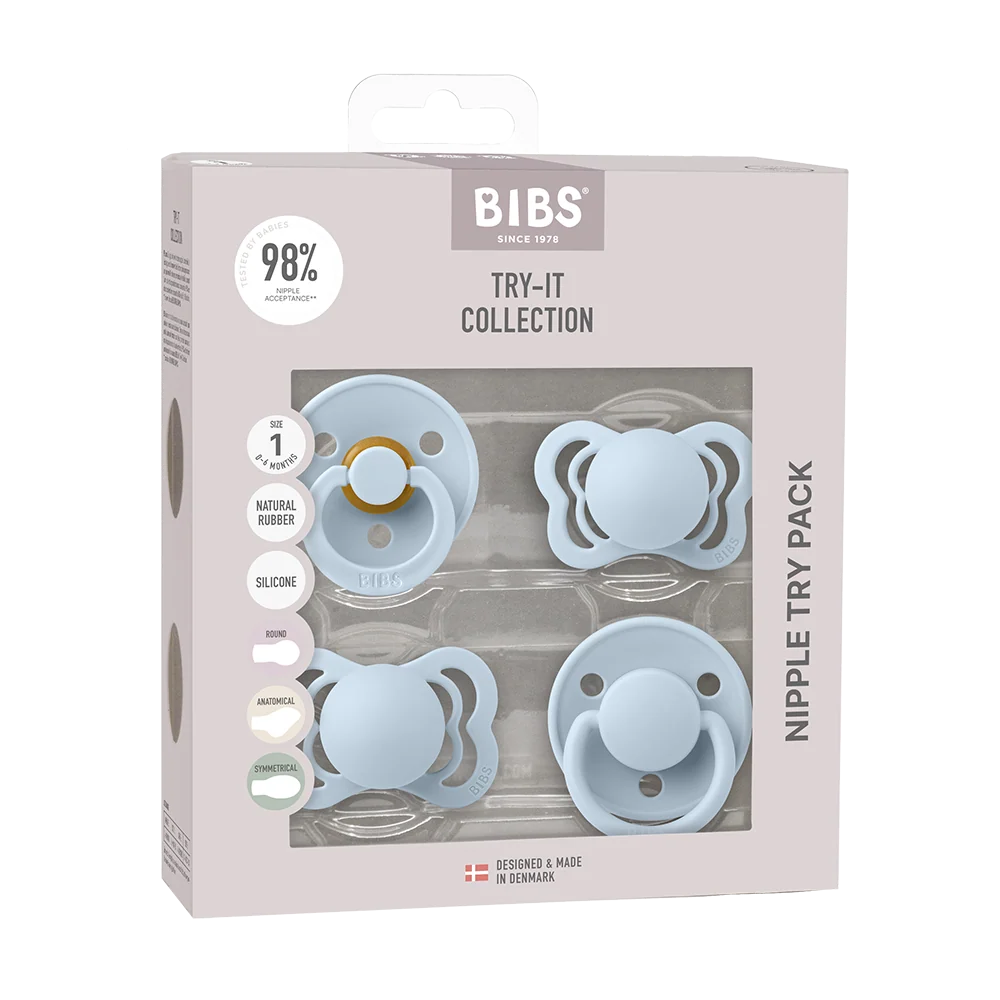 Bibs New Baby Pacifiers Try-It Collection Size 1
