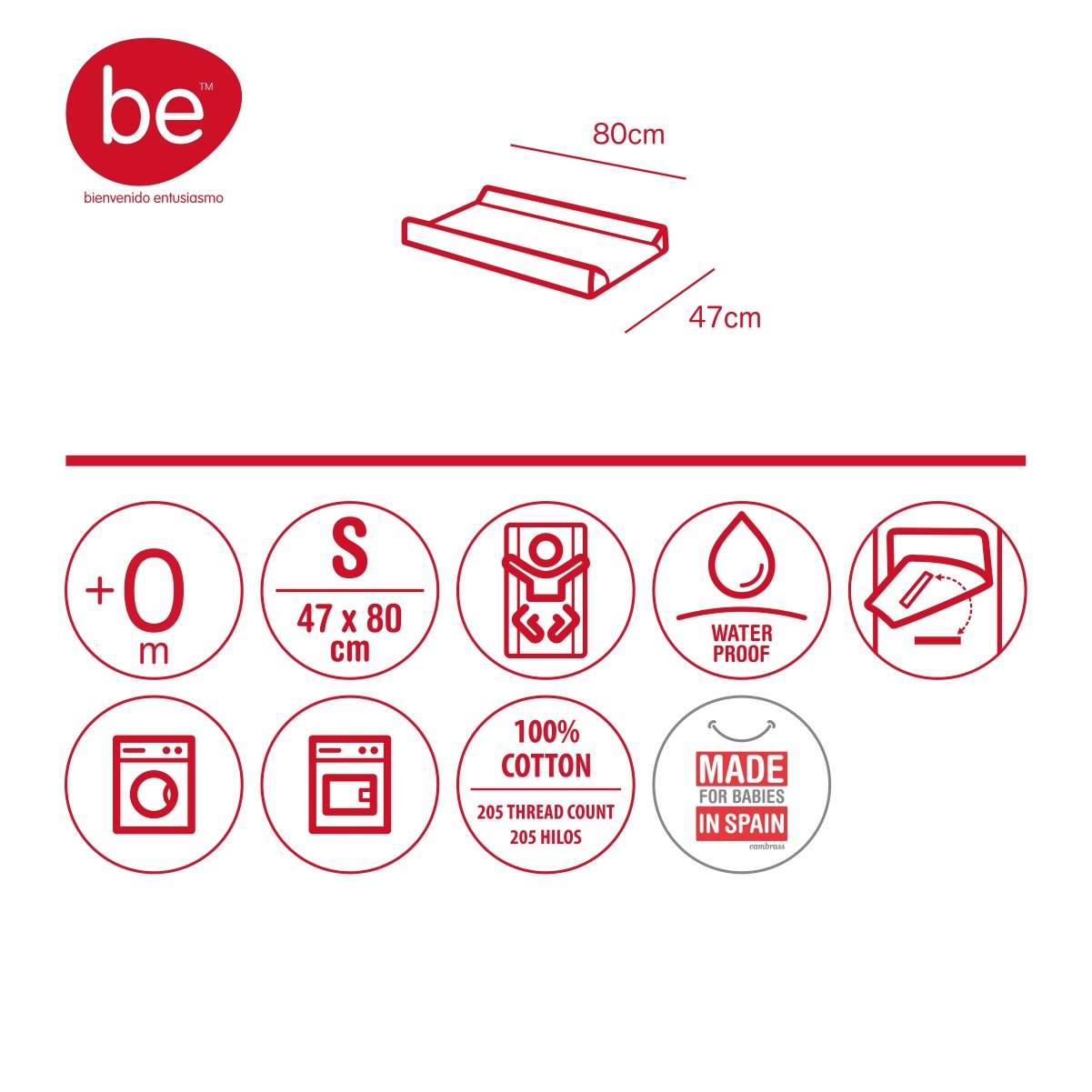 Baby Cotton Nappy Changer Foam - Moon Green