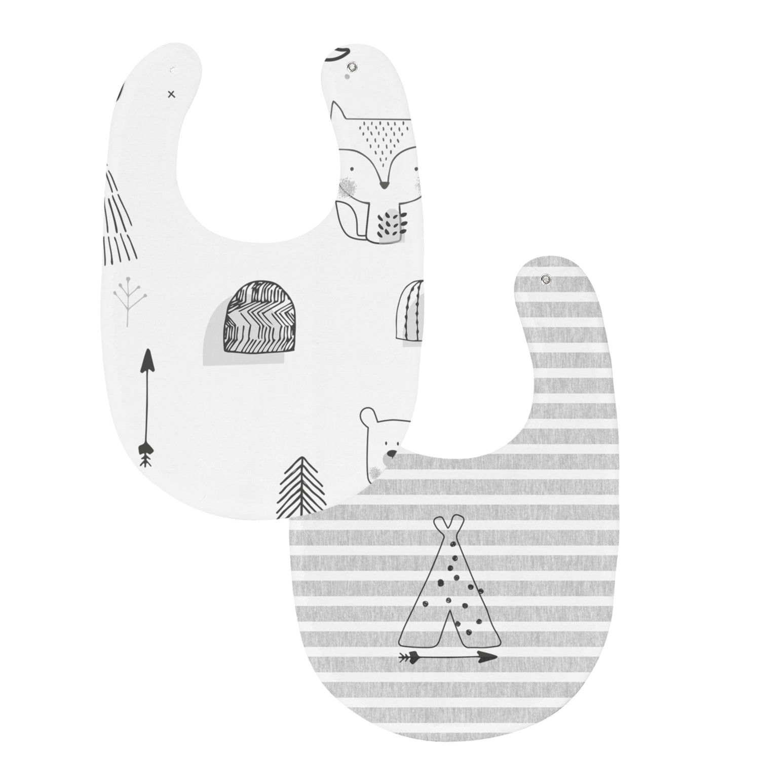 Bimbidreams Pack - 2 Bibs 19X19 Indian W/Grey