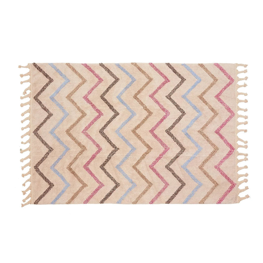 100% Cotton Carpet 140*200- Zigzag