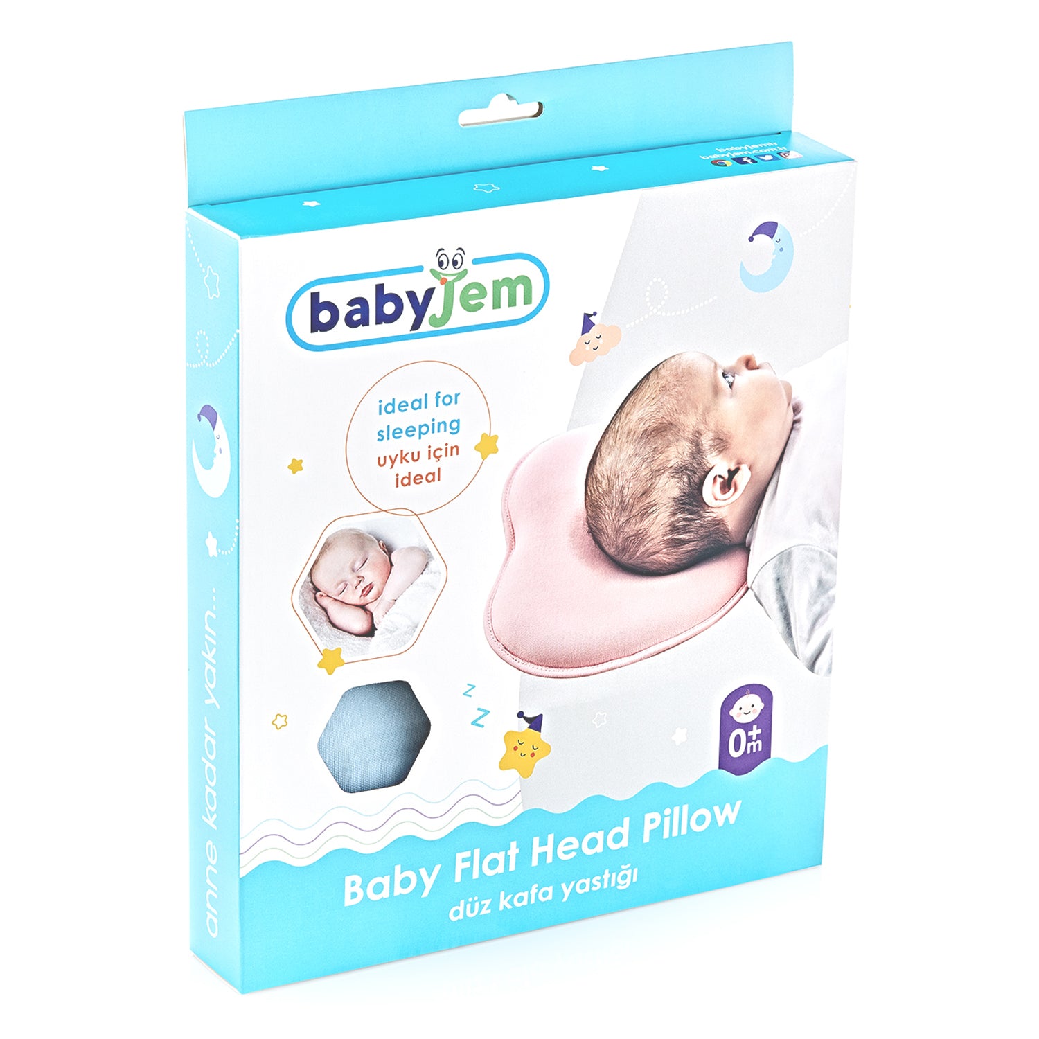 Babyjem Flat Head Prevention Pillow - Pink