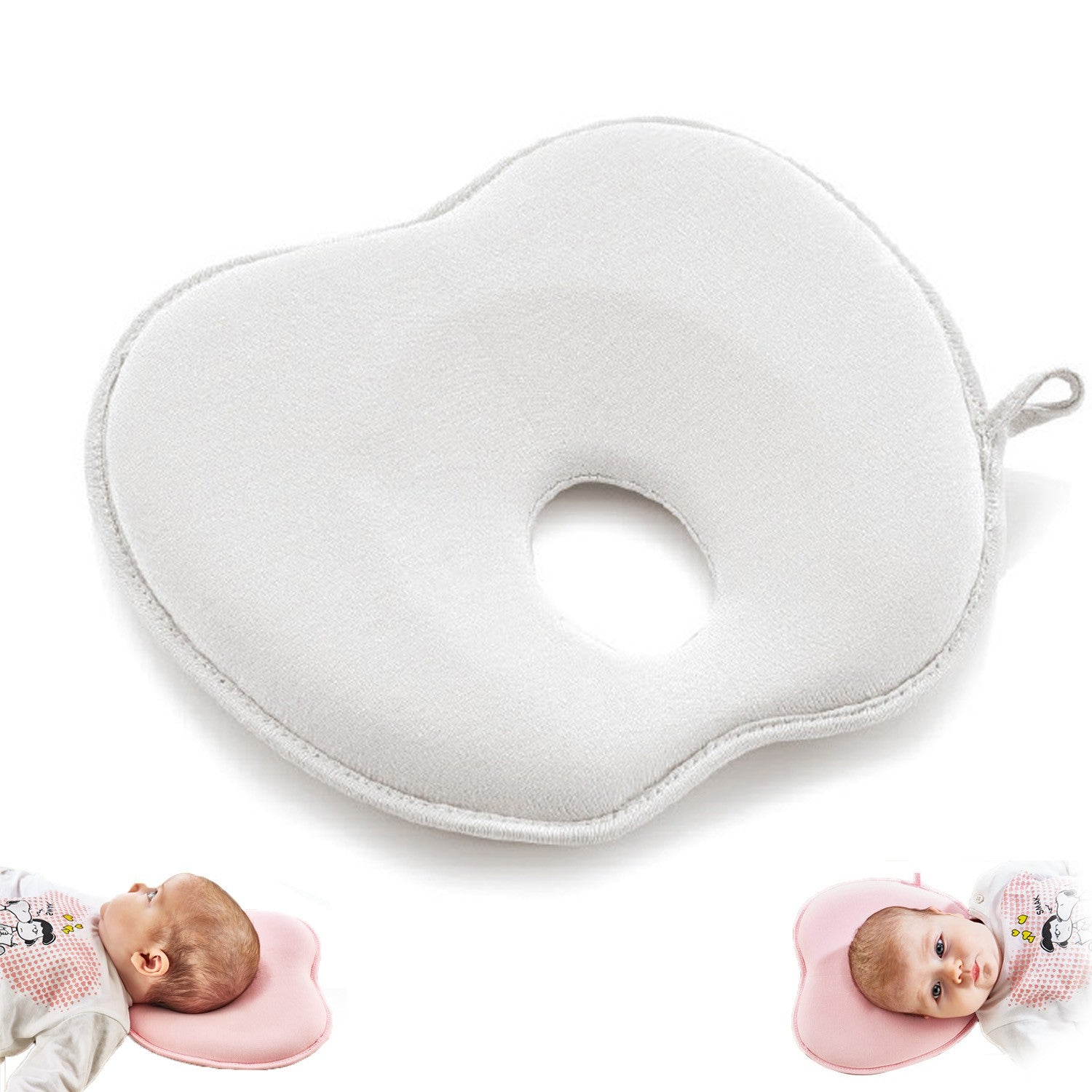 Babyjem Flat Head Prevention Pillow - Ecru