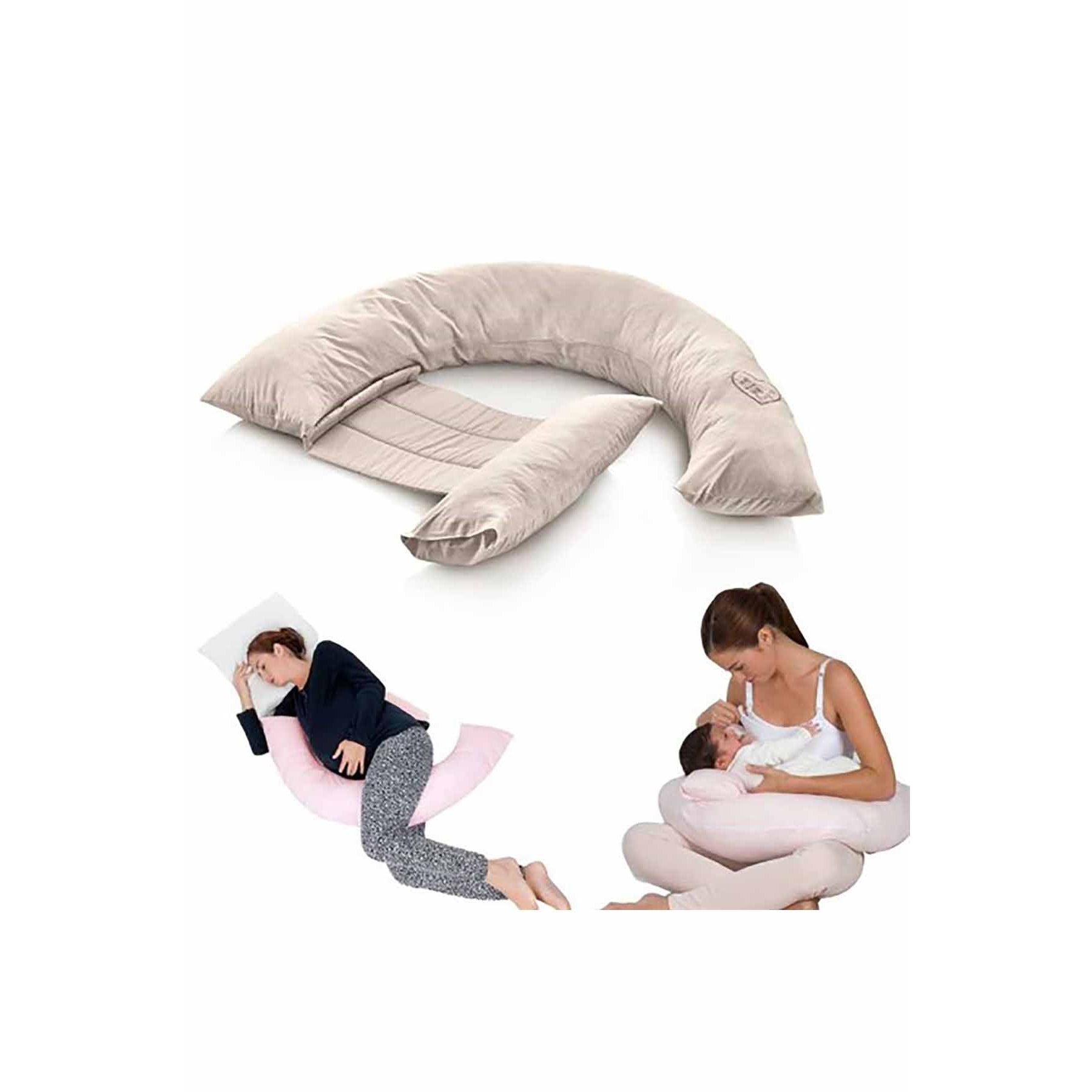 Babyjem Pregnancy Back Support & Feeding Pillow - Ecru