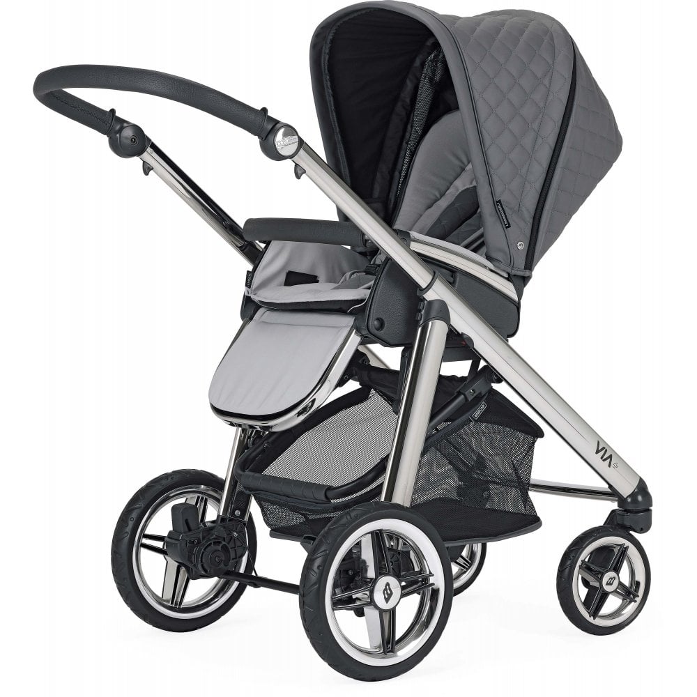 Bebecar Pram Via + Bag + Car Seat - SP 033 (Dark Grey)