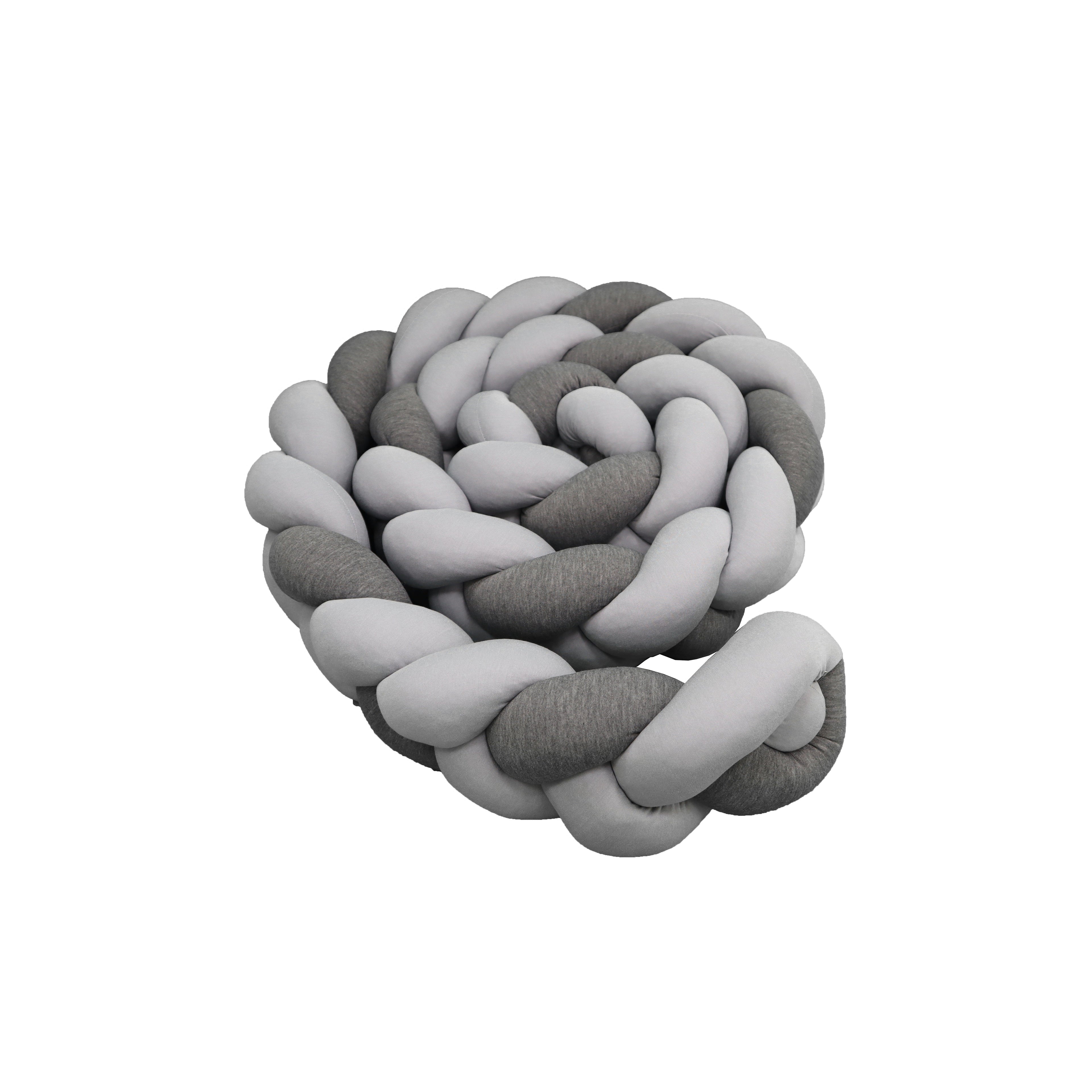 Baby Moon Knotted Bumper Dark Grey& Light Grey cotton 100%