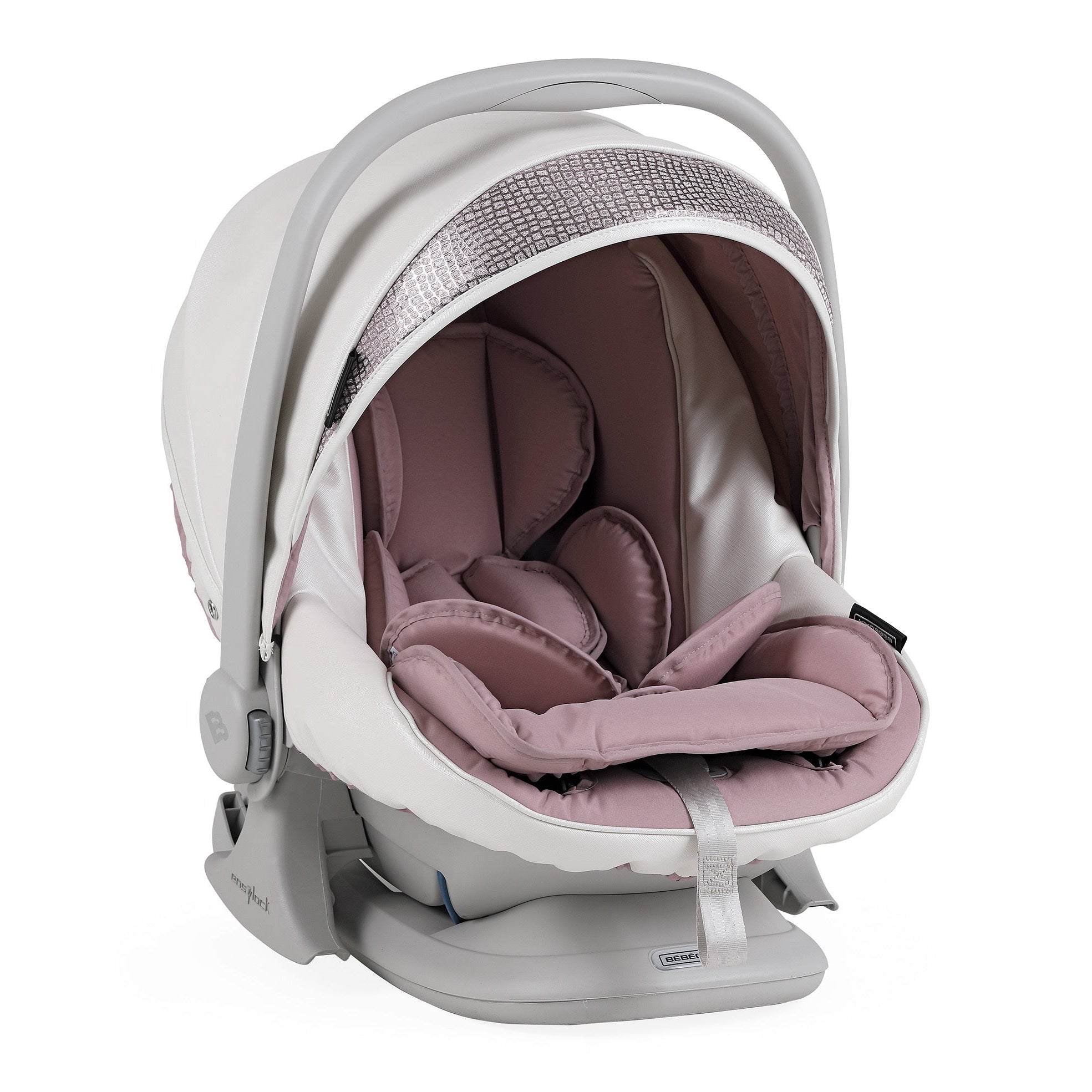 Bebecar Pram Via + PP 280(Pink- snake) With Car seats & Bag- Prive Collection
