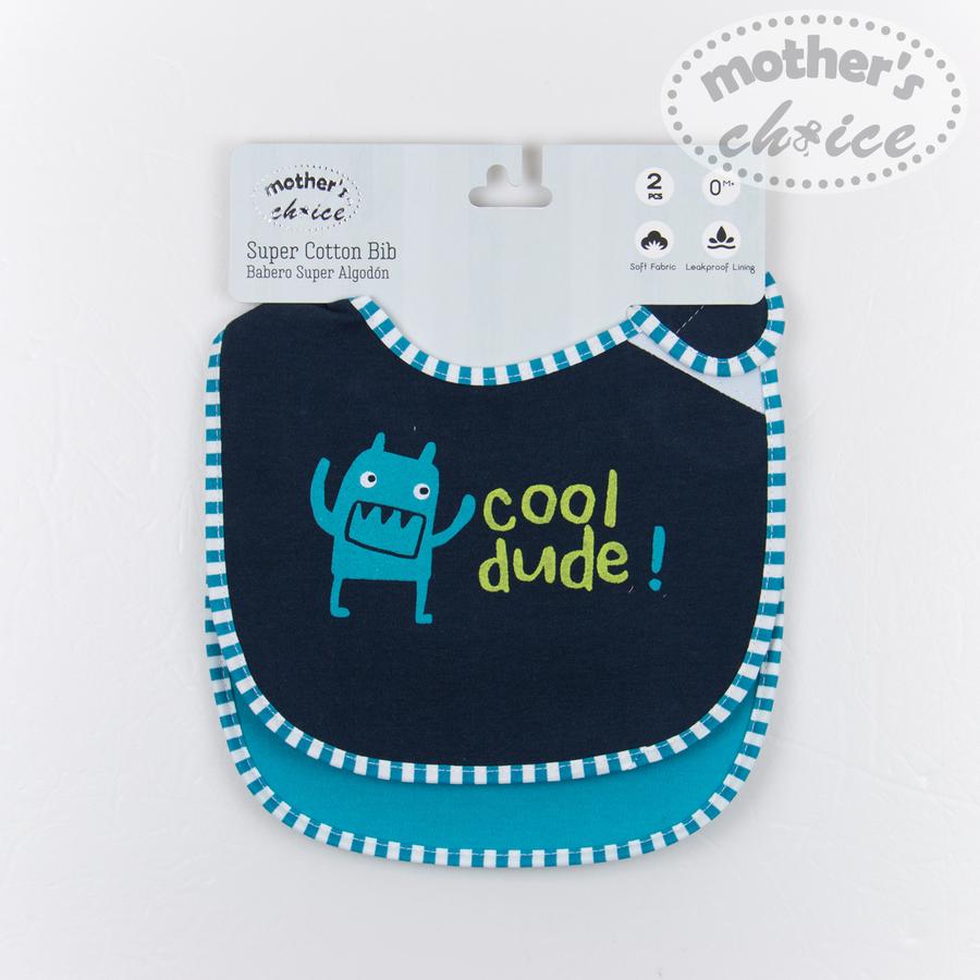 Mother's Choice Water Resistant Velcro 2 Pack Bibs - Cool Dude