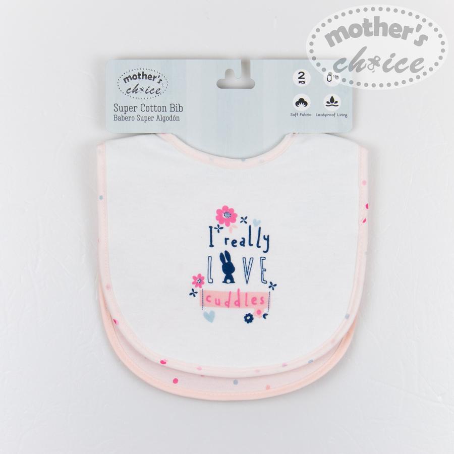 Mother's Choice Water Resistant Velcro 2 Pack Bibs - Love Cuddles