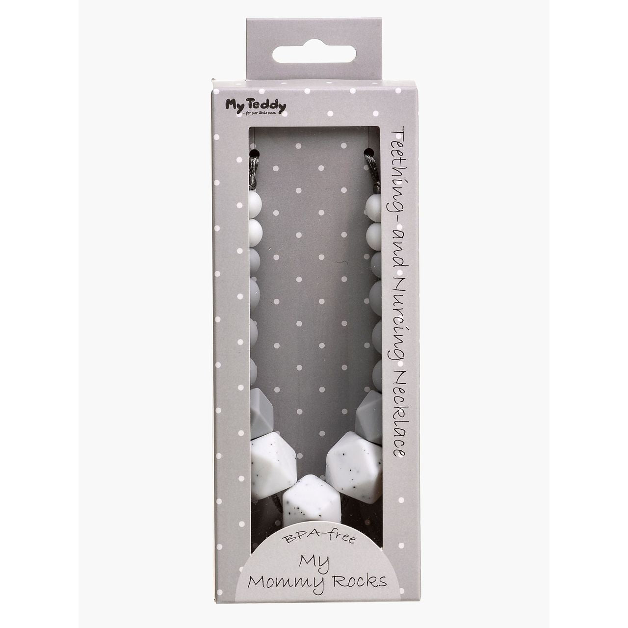 My Teddy Mommy Rocks Necklace White