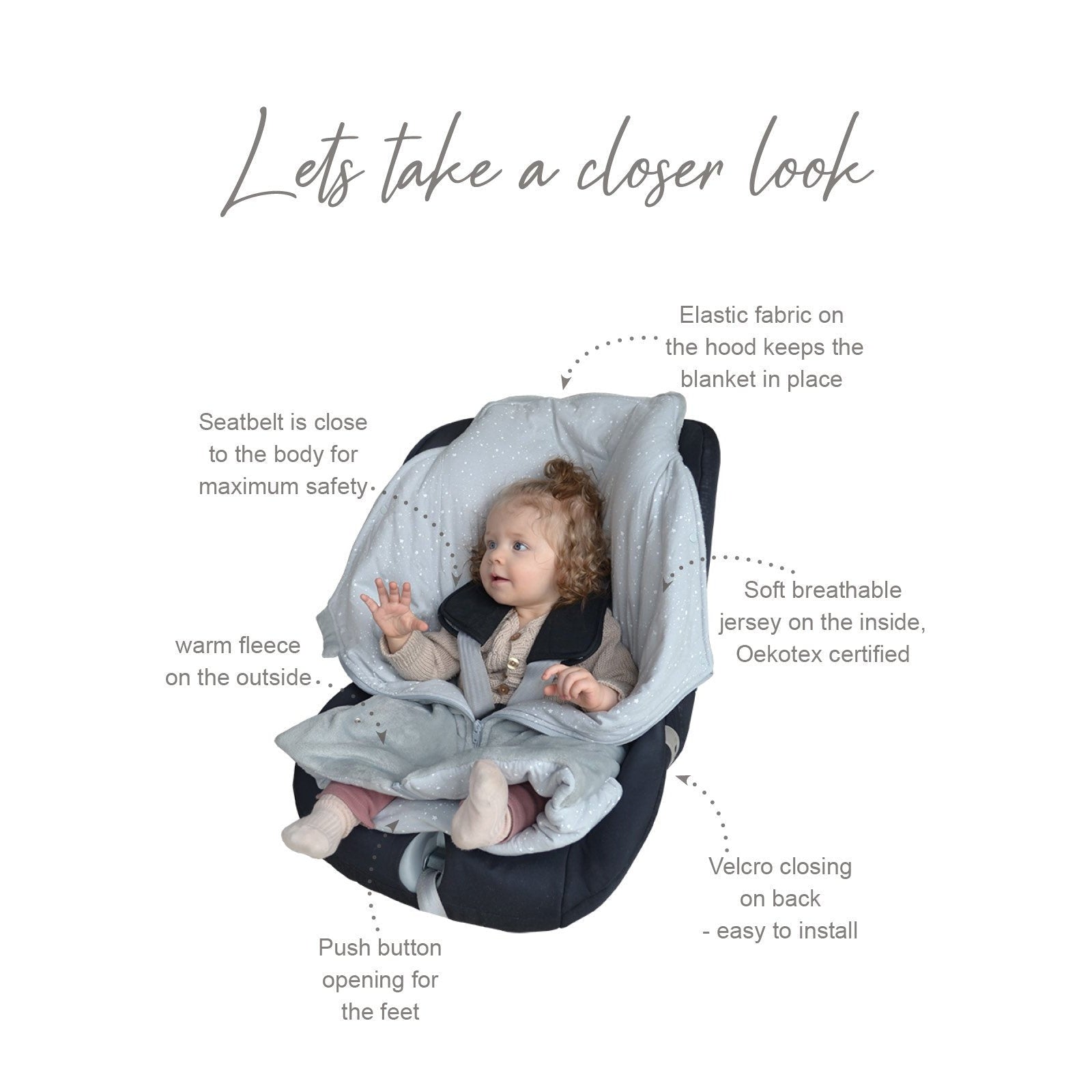 My Teddy My Smart Baby Blanket - Grey With Stars