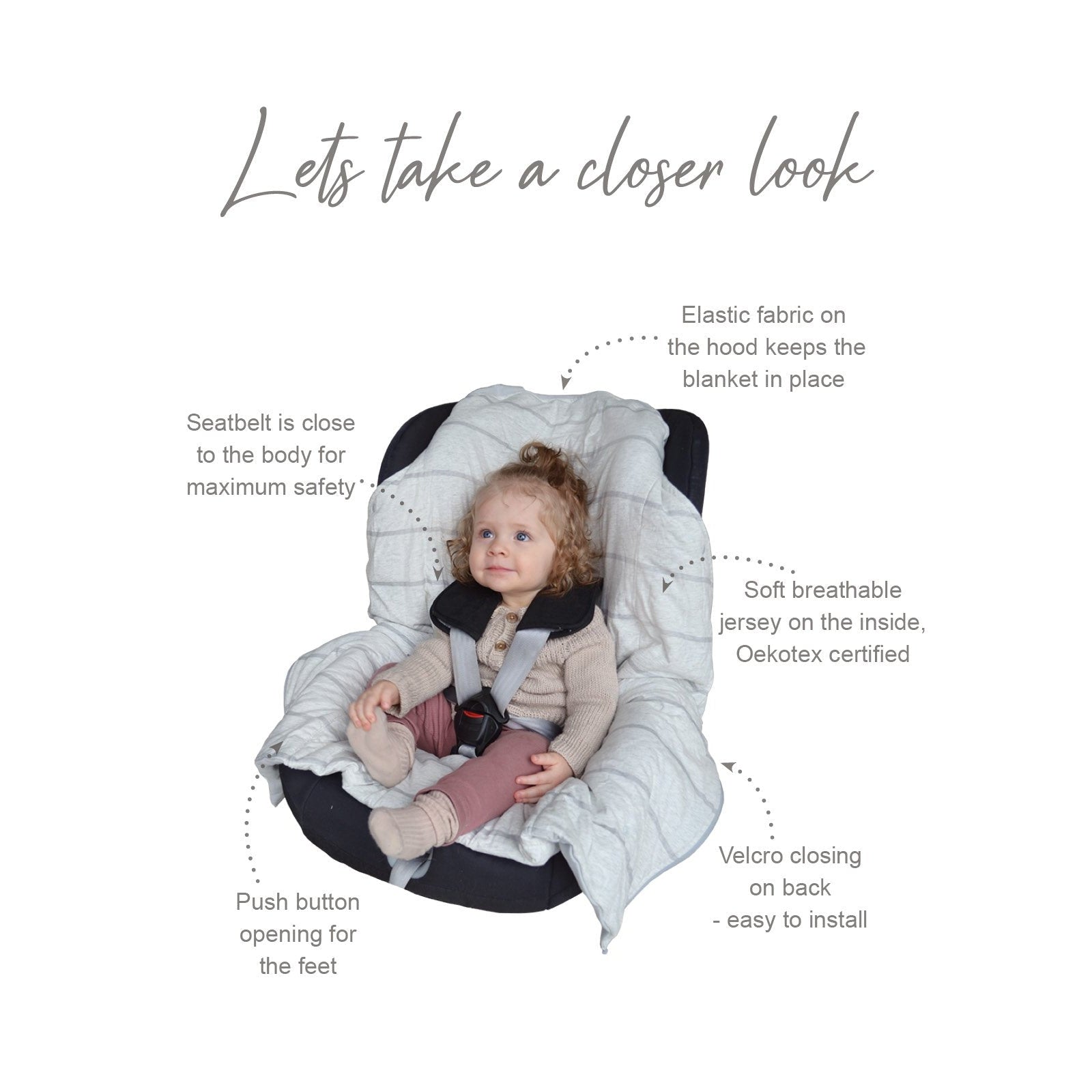 My Teddy My Smart Baby Blanket - Grey With Stripes