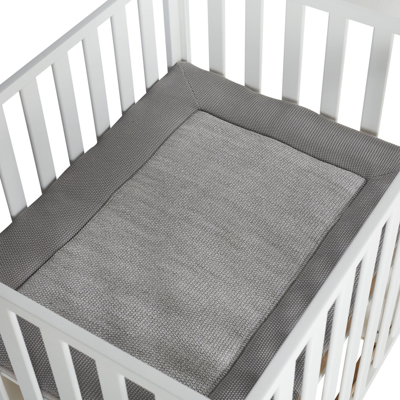 Quax Knitted Playpen Mat - Soft Grey