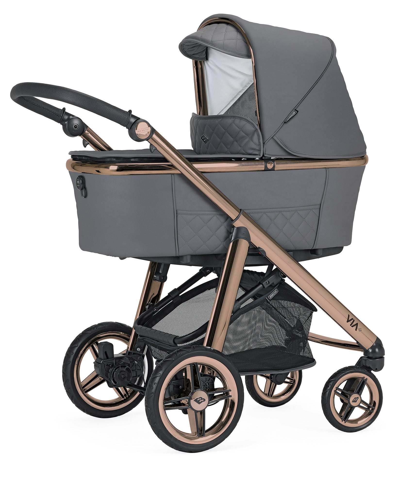 Bebecar Pram Via + Bag + Car Seat - SP 264(Dark Grey-Special Edition)