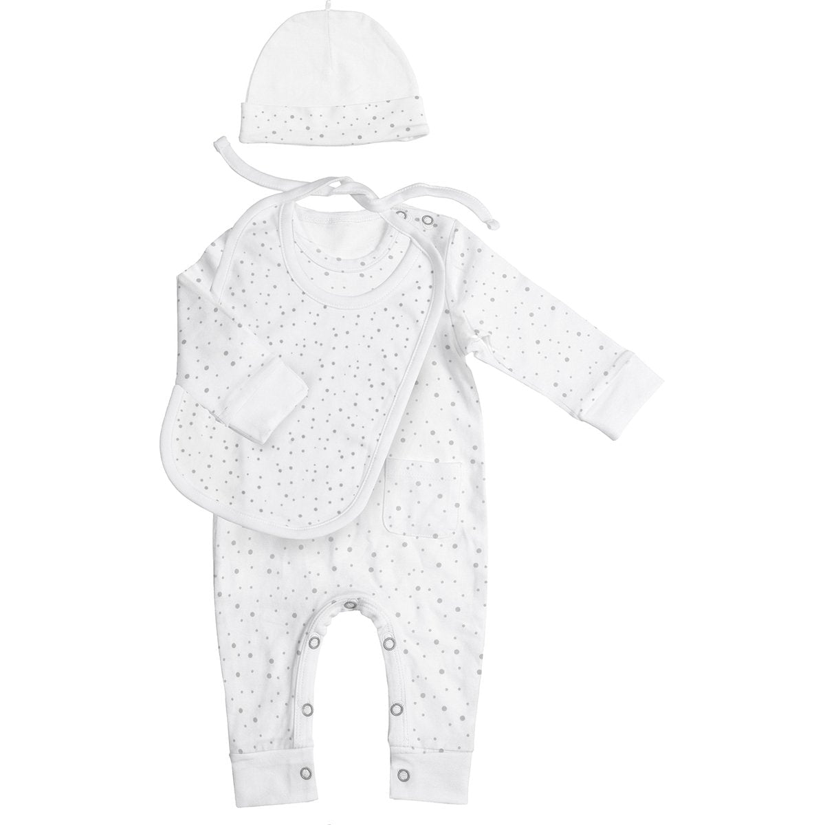 Bambam Sustainable Organic Cotton Babysuit Set (Hat, Bib, Suit)