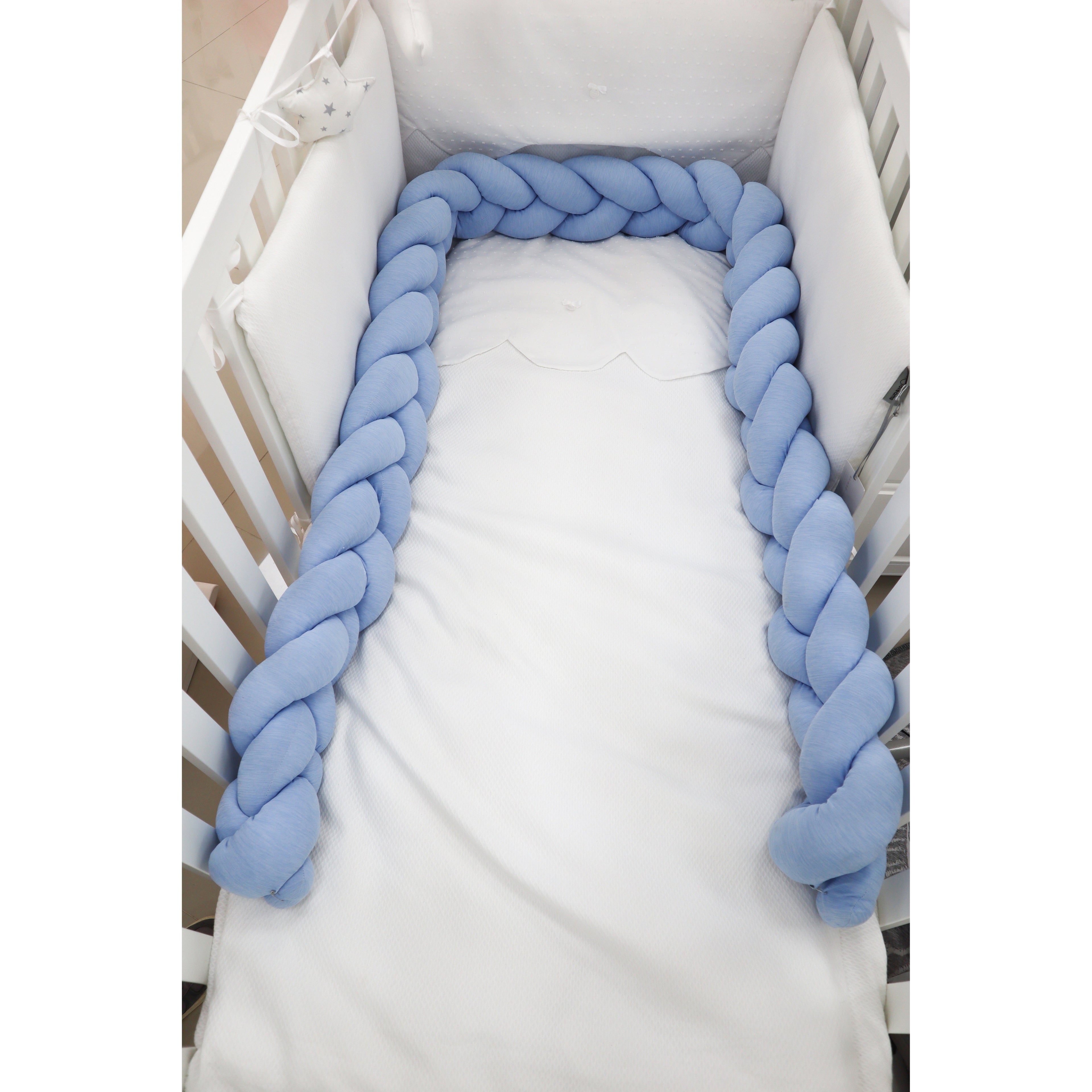 Baby Moon Knotted Bumper Light Blue cotton 100%