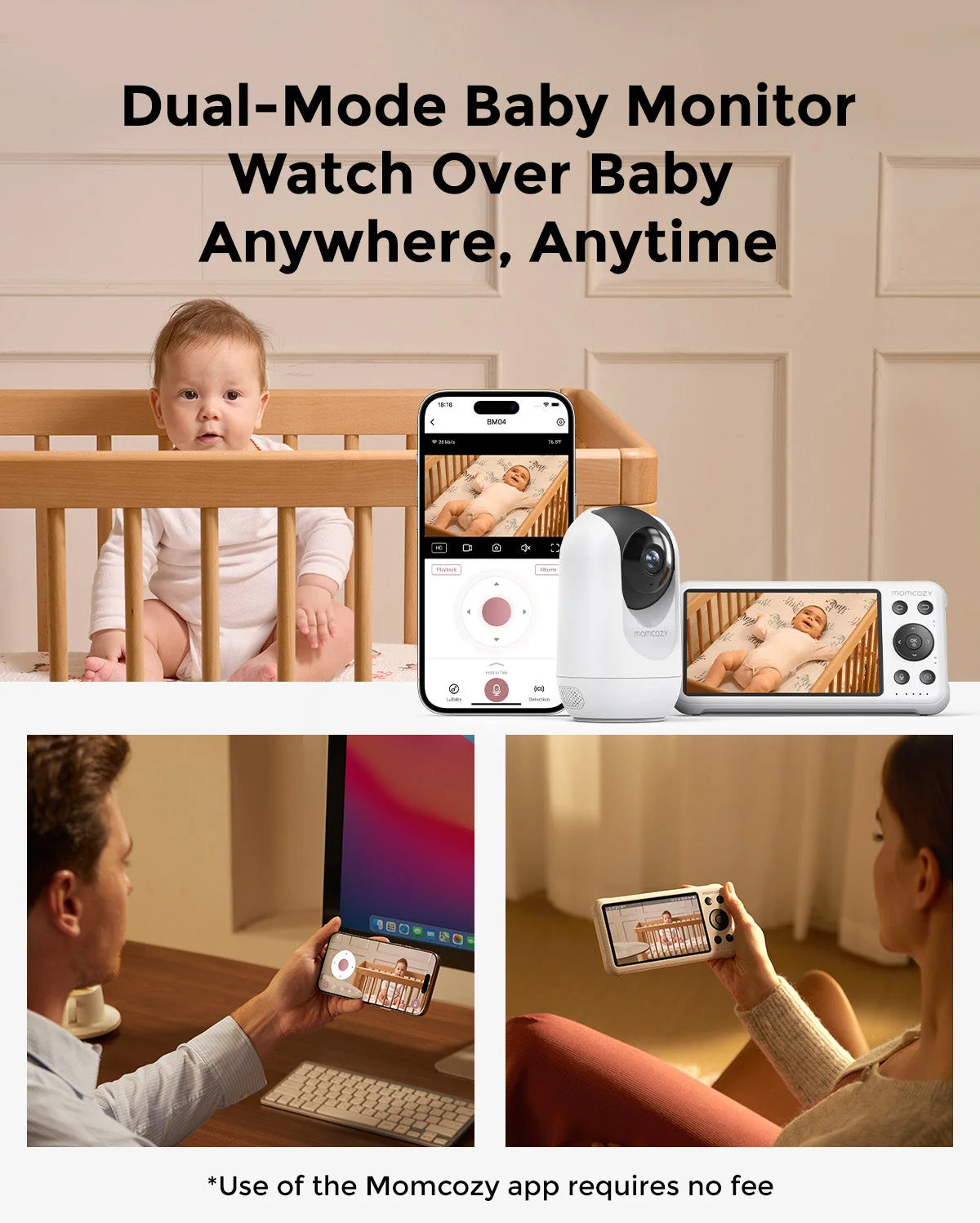 Momcozy 5-Inch Dual-mode Smart Baby Monitor-BM04